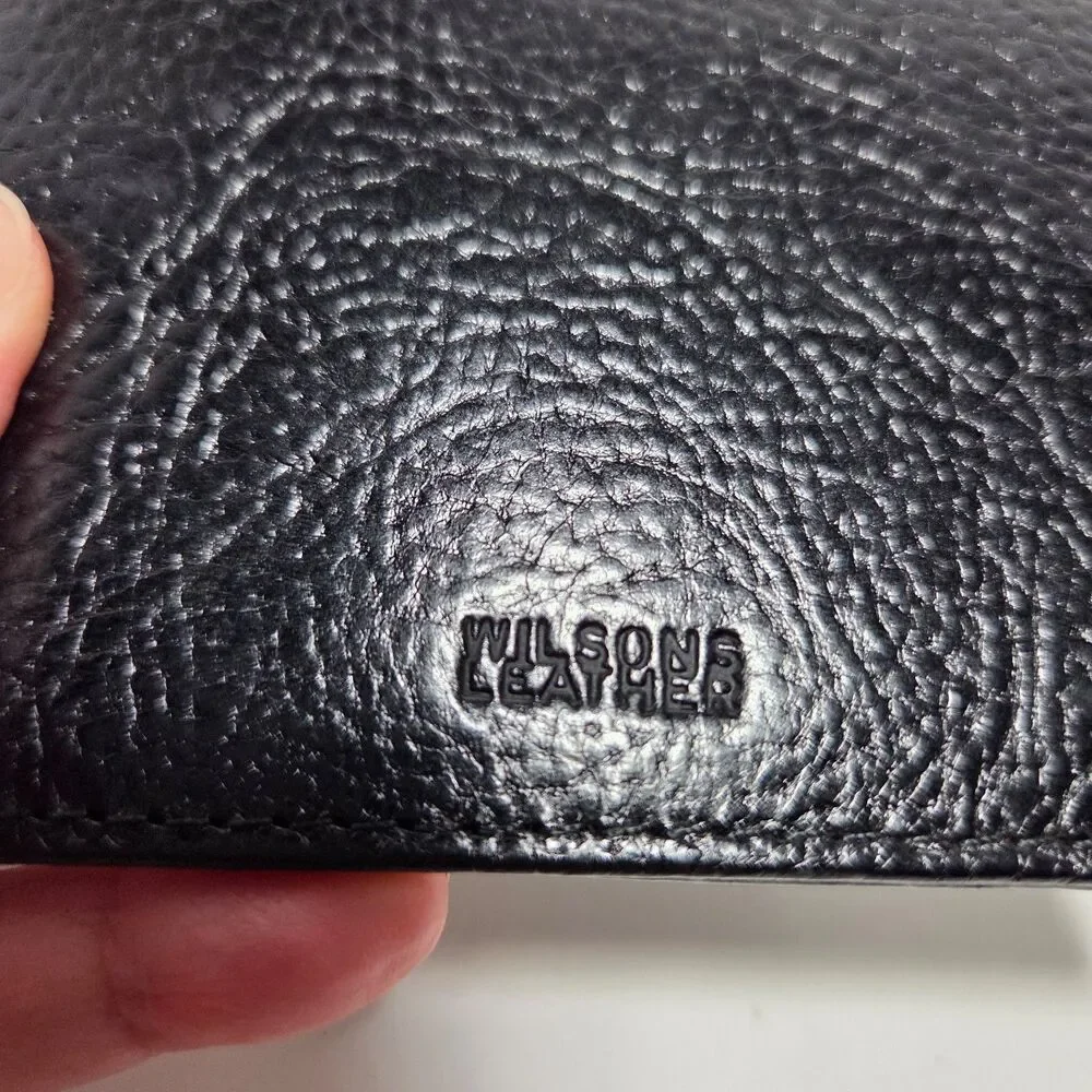 Wilsons Leather US Passport Holder Black Genuine Leather Travel Wallet Cover